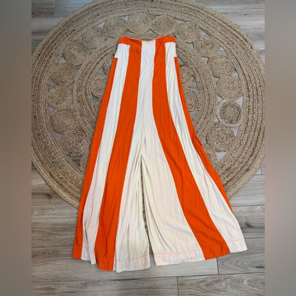 We the free EDEN Wide Leg Striped jumpsuit